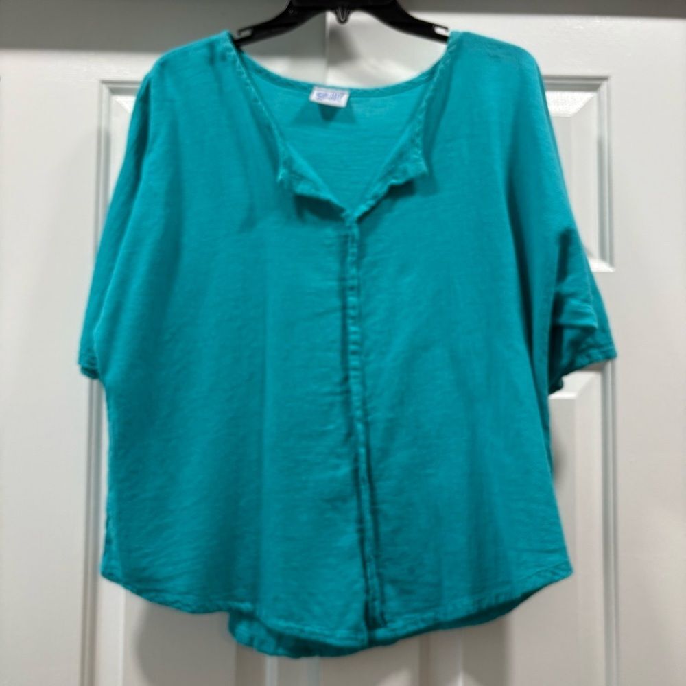 Oh My Gauze! Teal Turquoise Gauze Top Size 2 (US L/XL 12-14